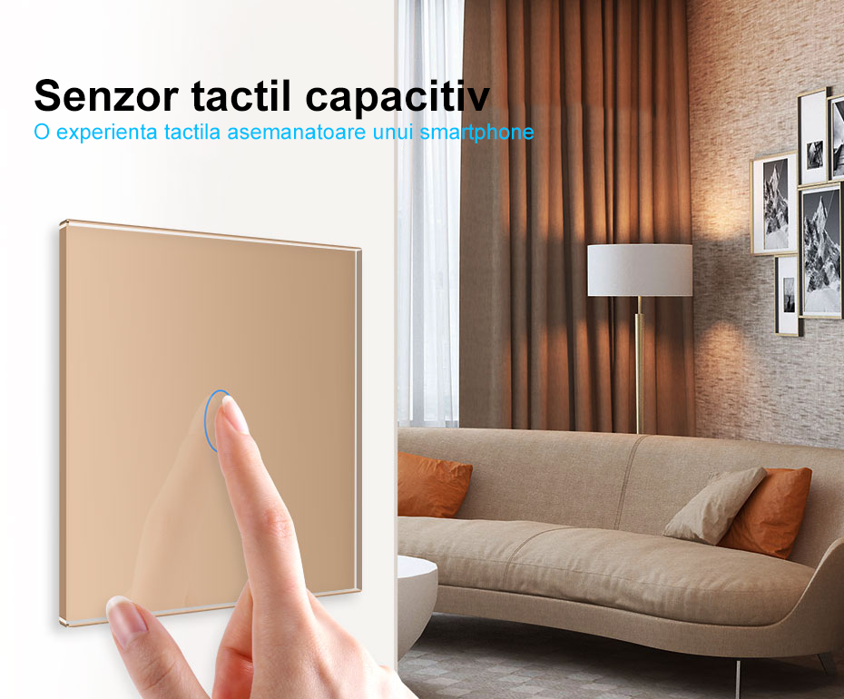 Modul intrerupator touch cap scara / cap cruce cu Wifi standard Italian, Livolo 1