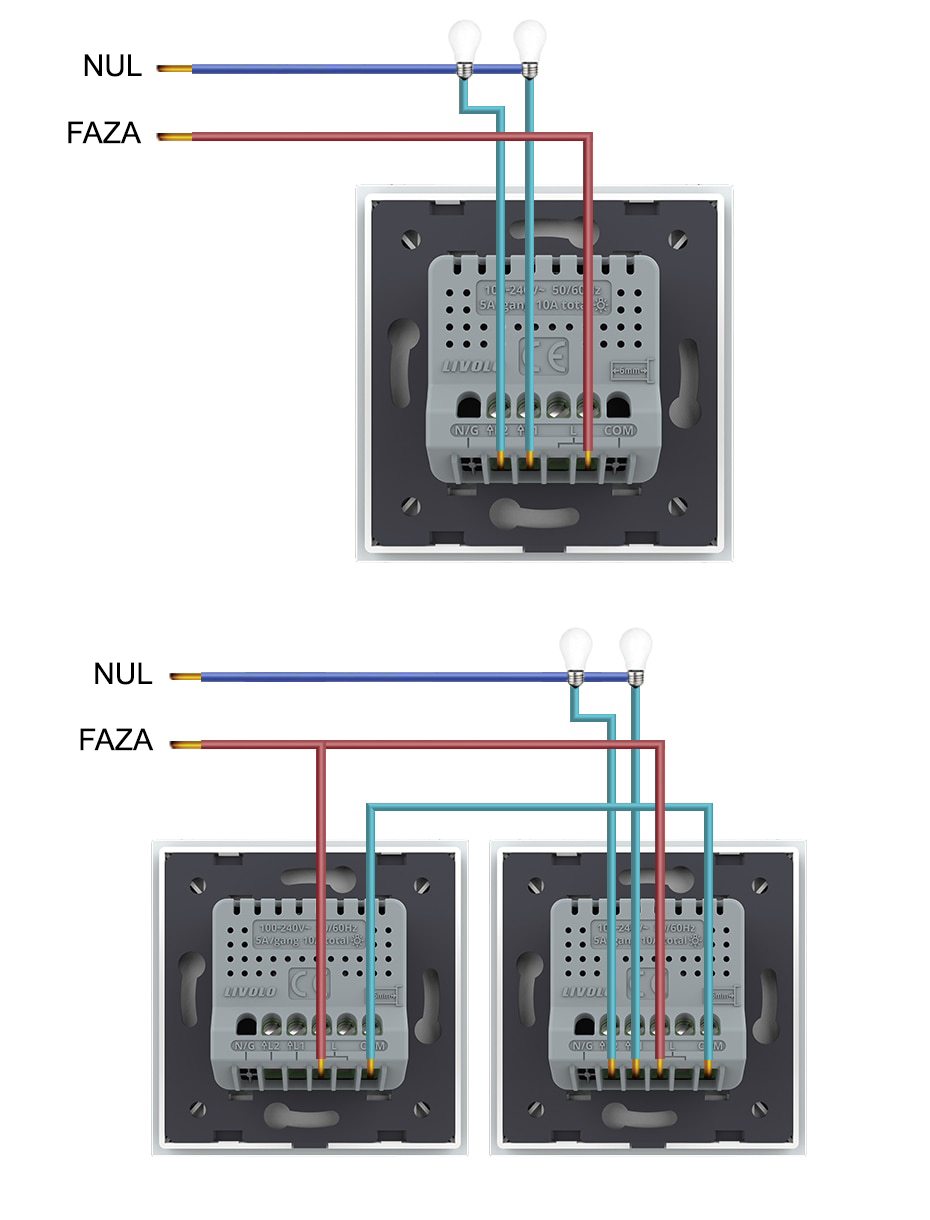 Modul intrerupator touch wireless RF cap scara / cap cruce, Livolo 3