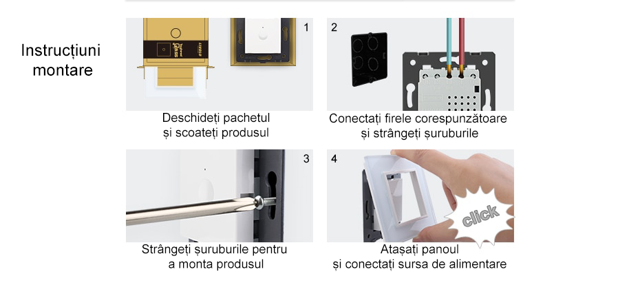 Modul intrerupator touch cap scara / cap cruce cu Wifi standard Italian, Livolo 14