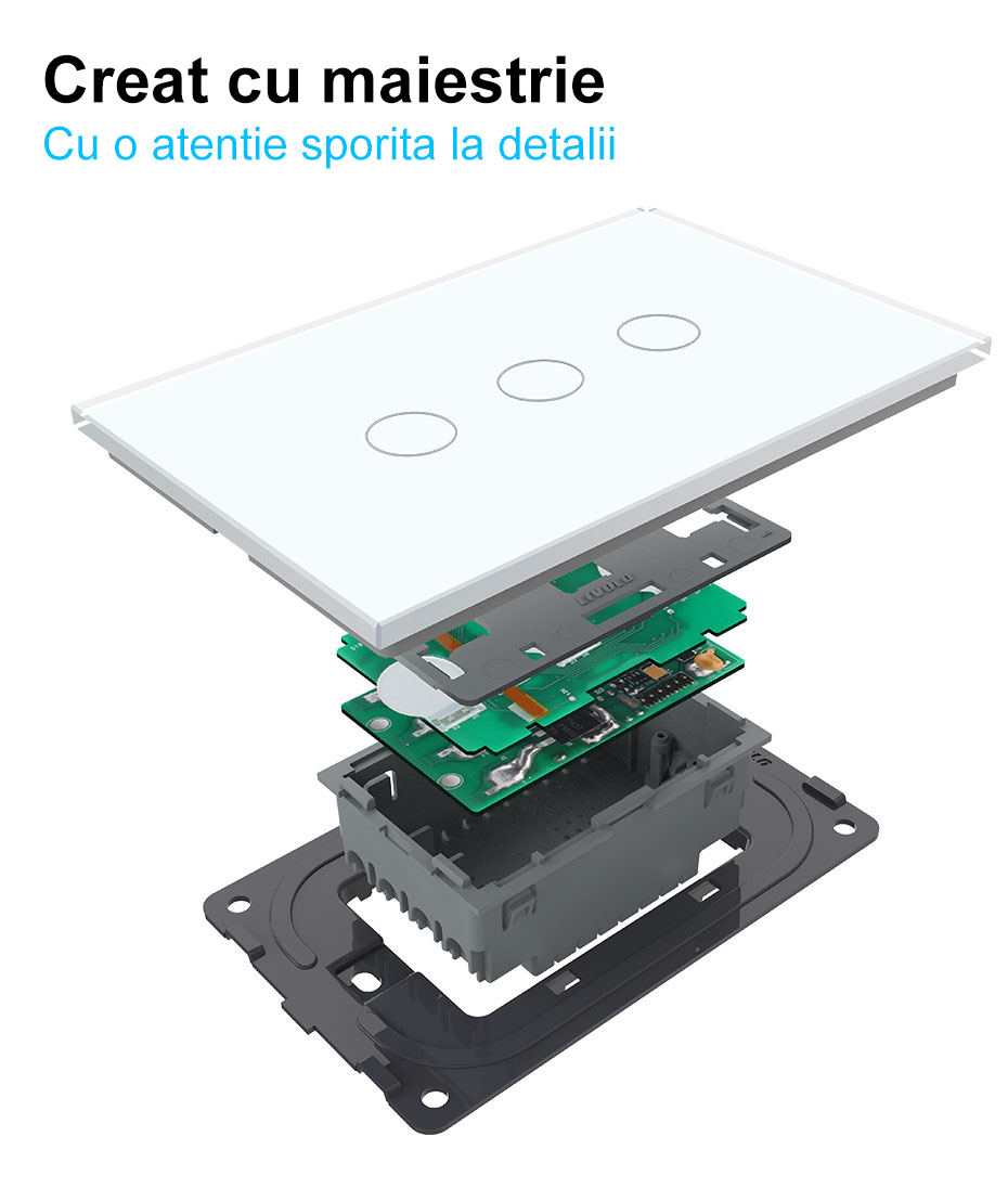 Modul intrerupator touch cap scara / cap cruce cu protocol Zigbee standard Italian, Livolo 6