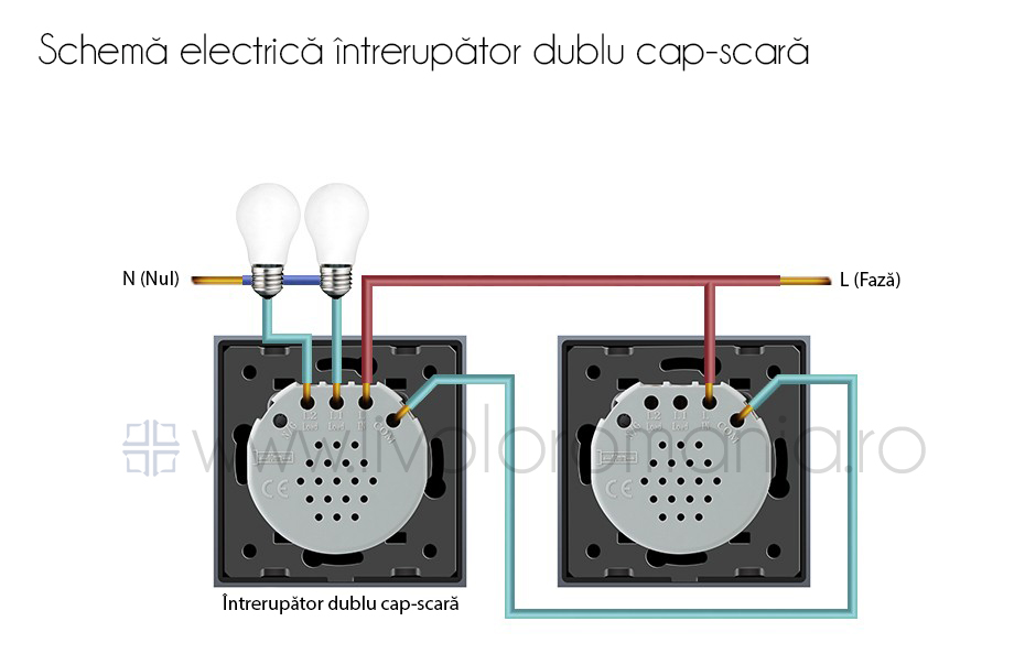 schema electrica intrerupator dublu cap-scara Livolo