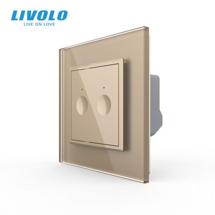 Intrerupator dublu tactil, cu rama sticla