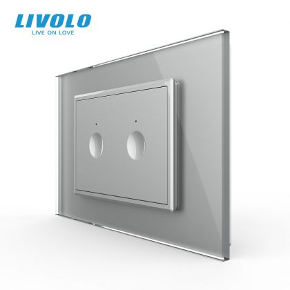Intrerupator dublu tactil, standard italian, cu rama sticla, 3M