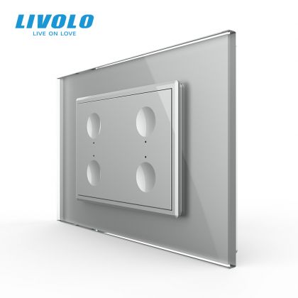 Intrerupator cvadruplu tactil, standard italian, cu rama sticla, 3M