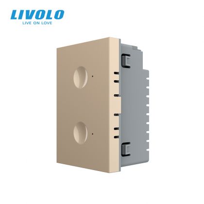 Modul intrerupator dublu tactil, control telecomanda RF, standard italian, 3M