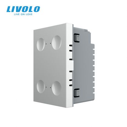 Modul intrerupator cvadruplu tactil, control telecomanda RF, cap scara / cap cruce, standard italian, 3M