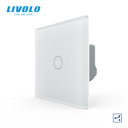 Întrerupător simplu tactil, cap scara / cap cruce, cu panou sticla, Generatia Noua