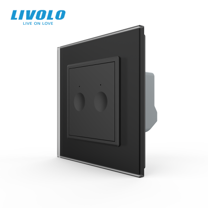 Intrerupator dublu tactil, cu rama sticla