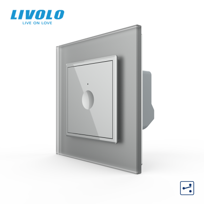 Intrerupator simplu tactil, cap scara / cap cruce, cu rama sticla