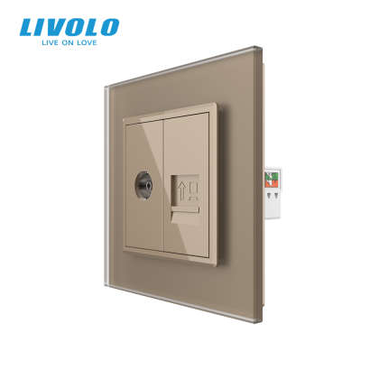 Priză dublă TV + rețea calculator, TV+RJ45