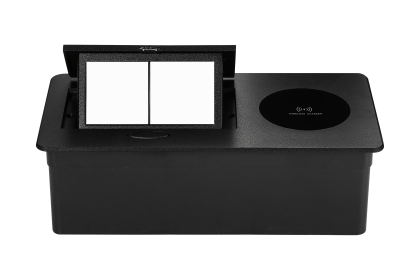 Carcasa prize incorporabile birou 4M, cu incarcare wirelss, Neagra