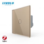 Intrerupator simplu tactil, contact uscat, Protocol Zigbee, cu panou sticla, Generatia Noua