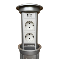 Priza retractabila inteligenta 2 x Schuko + 2 x USB