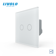 Întrerupător dublu tactil, cap scara / cap cruce,  cu panou sticla, Generatia Noua