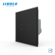 Întrerupător dublu tactil, cap scara / cap cruce,  cu panou sticla, Generatia Noua