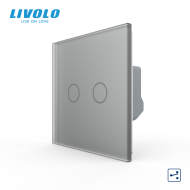 Întrerupător dublu tactil, cap scara / cap cruce,  cu panou sticla, Generatia Noua