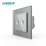 Intrerupator dublu tactil, cu rama sticla