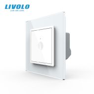 Intrerupator simplu tactil, cap scara / cap cruce, cu rama sticla