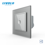 Intrerupator simplu tactil, cap scara / cap cruce, cu rama sticla