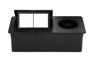 Carcasa prize incorporabile birou 4M, cu incarcare wirelss, Neagra