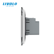 Priza dubla 2 x USB tip C, 2M, 65W, cu rama din sticla, Livolo