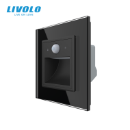 Lampa de orientare scara cu senzor miscare, ajustare intensitate luminoasa si temperatura culorii, cu rama de sticla
